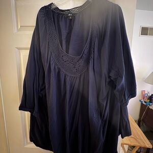 Ellos Blue Embellished 3/4 Sleeve Blouse